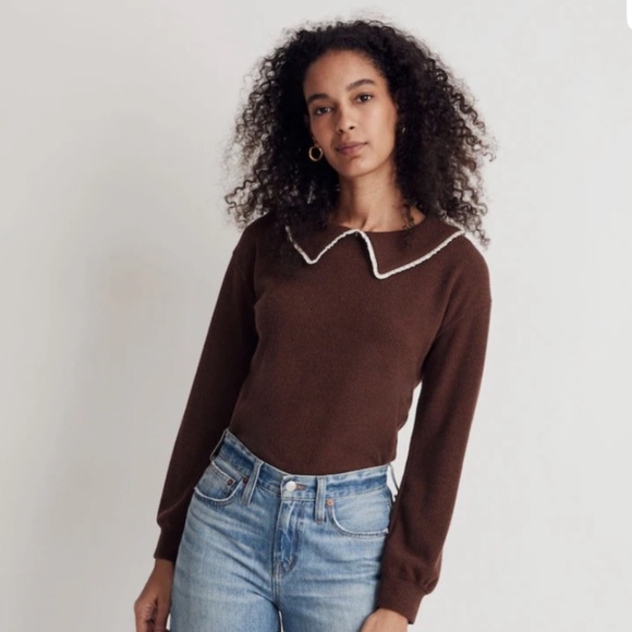 Madewell Sweaters - Madewell Ruffle Collar Long Sleeve Sweater S